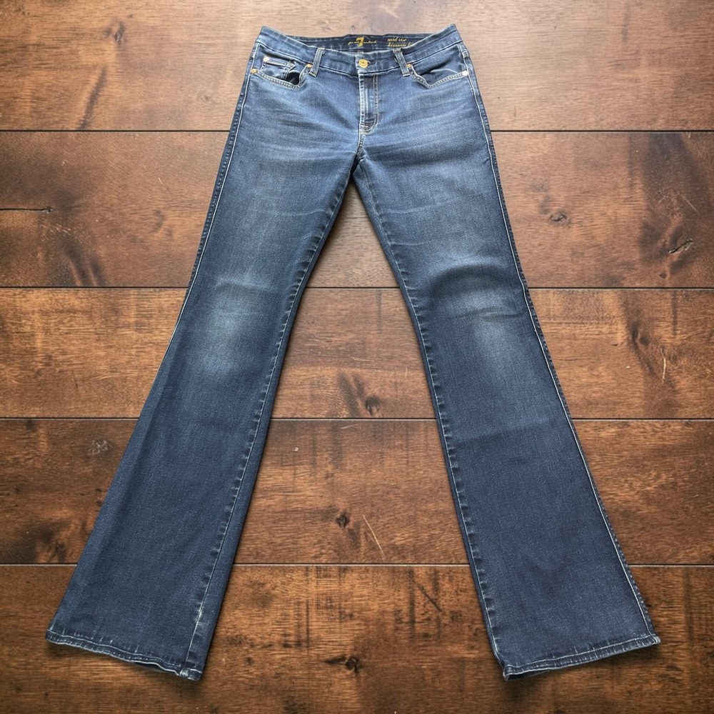 7 For All Mankind Kimmie Bootcut Jeans 31 W31xL34 Mid Rise Blue Made in USA
